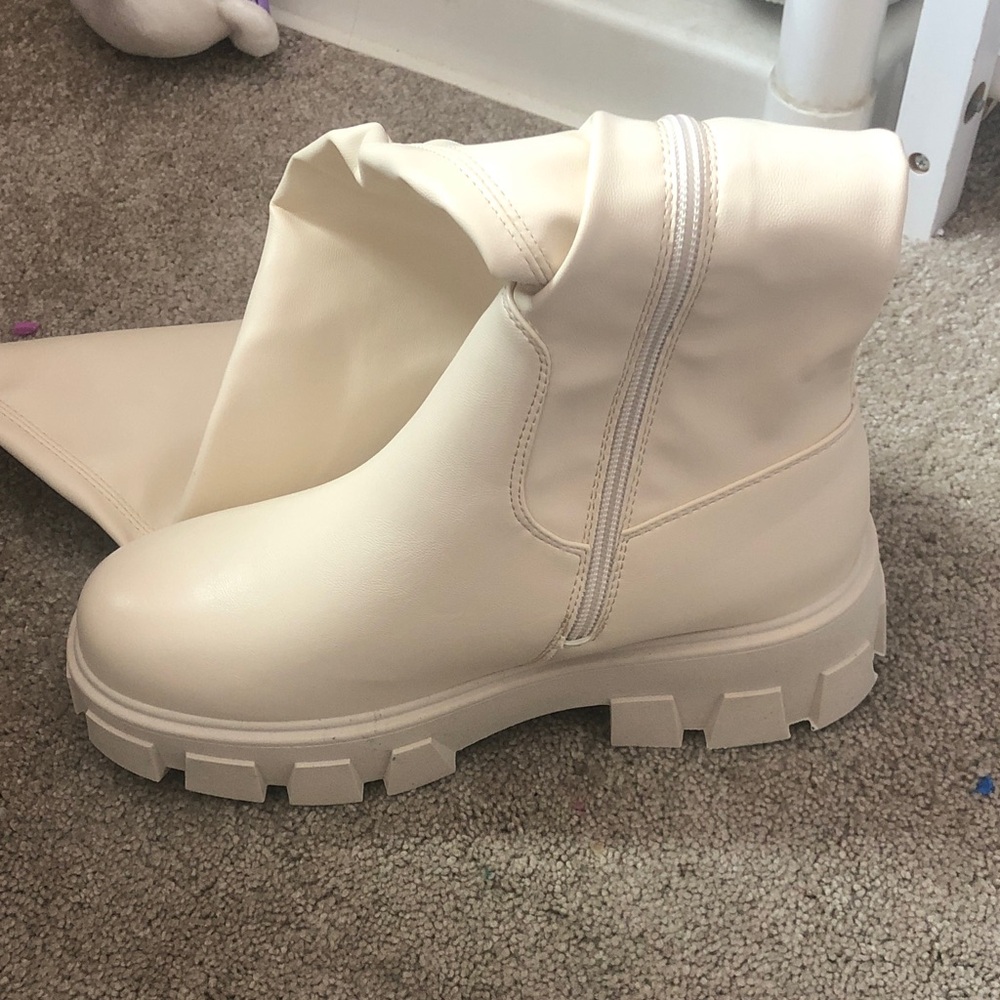Fashion Nova Black Over-the-Knee Chunky Sole Boots